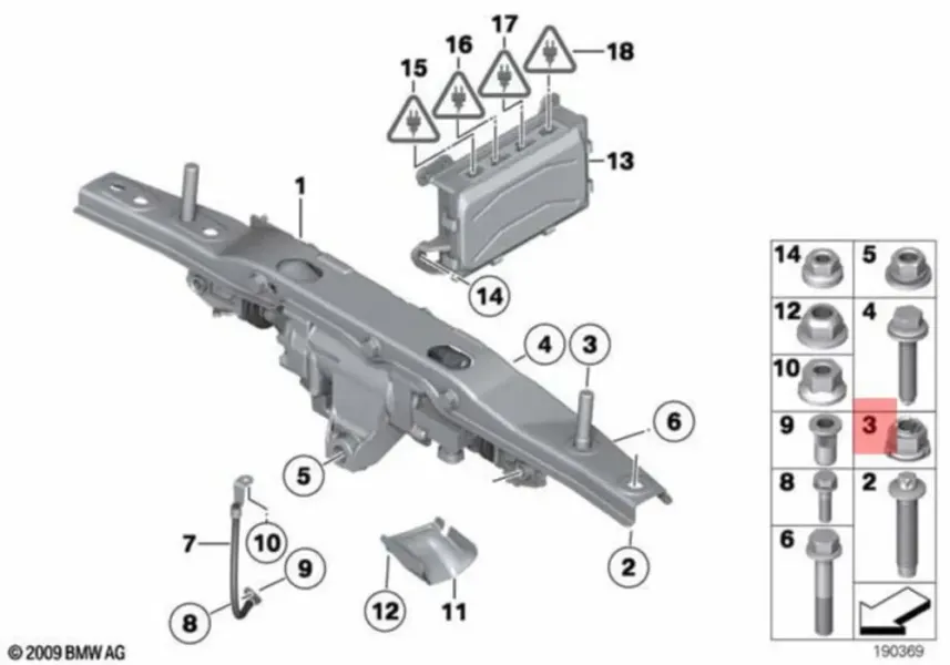 Оригинальная гайка наружной рулевой тяги BMW 33306787062 (OEM), 2018 - 2