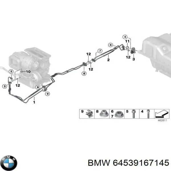 2 оригинальных зажима для шланга BMW 64539167145, диаметр 10 мм, 2022 - 2