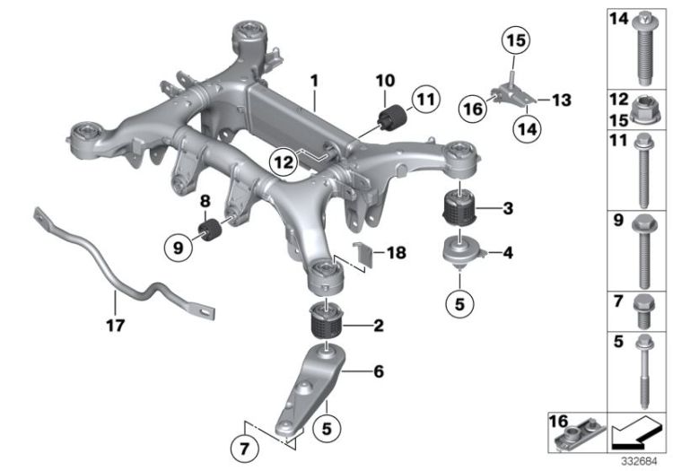 Гайка с фиксатором M12x1,5-10 ZNS3 для BMW 33316776652, 2016 - 2