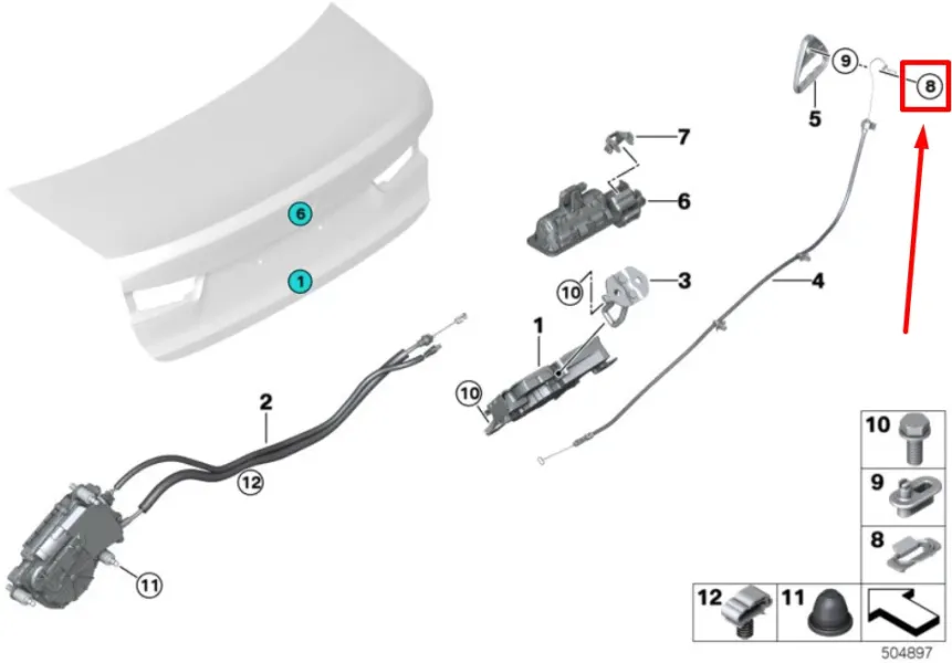 Омыватель крышки багажника BMW 51247057739, 2020 - 4