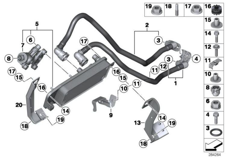 17227585390 Кронштейн радиатора коробки передач BMW 5 F10 (09-17), 2021 - 2