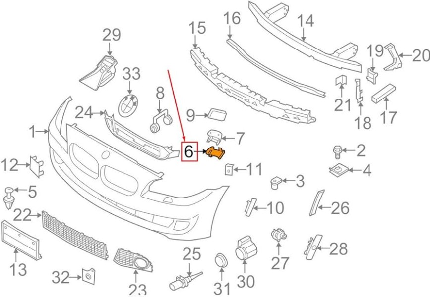 Новая передняя левая заглушка для BMW 5 F10 51118050115, 2016 - 3