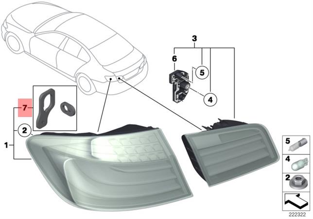 Комплект уплотнительных прокладок BMW 63217372515, 2019 - 2