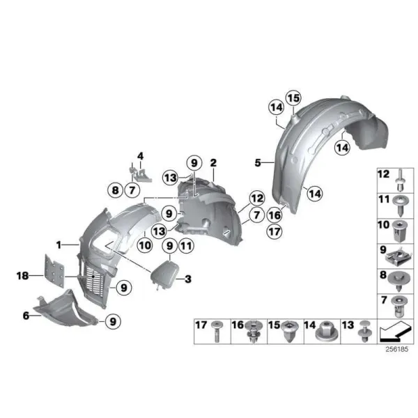 Опора колесной ниши Л BMW 51717203489, 2020 - 2