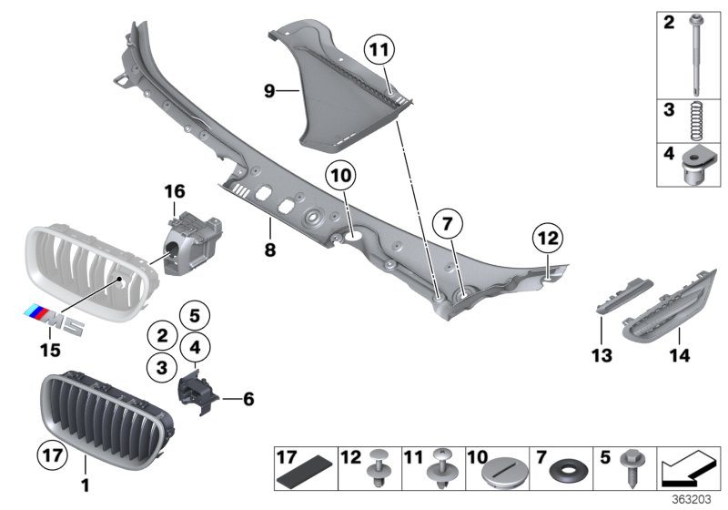 Переднаяя решетка радиатора левая BMW 5 51137200727, 2014 - 2