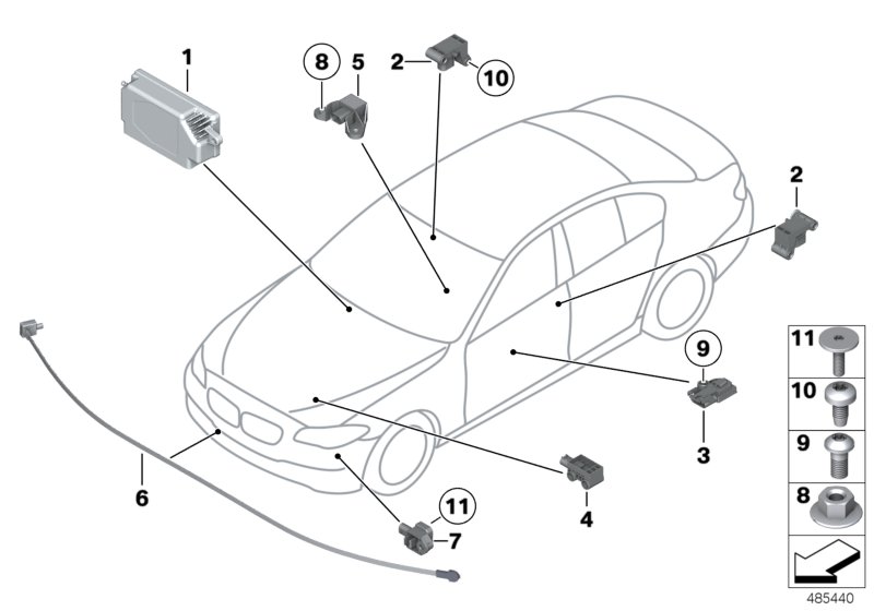 Датчик передней двери BMW 65779224178, 2020 - 3