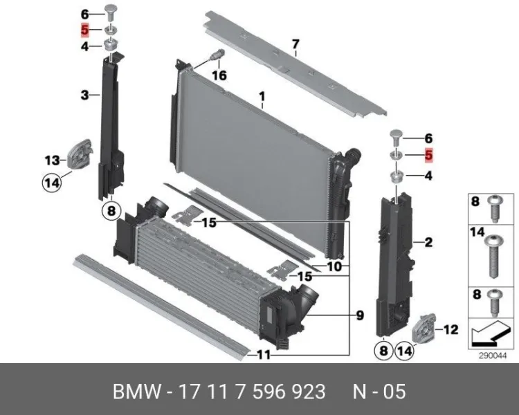 17117596923 BMW 2 3 4 Втулка кронштейна радиатора, 2020 - 4