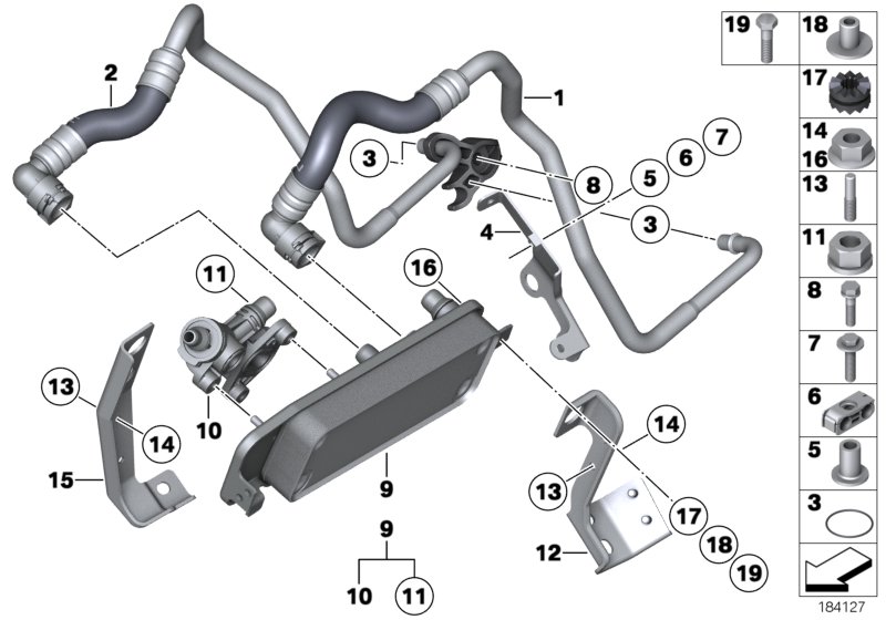17227798686 BMW 1 2 3 4 5 6 7  втулка-проставка для маслоохлаждающей трубки , 2020 - 5