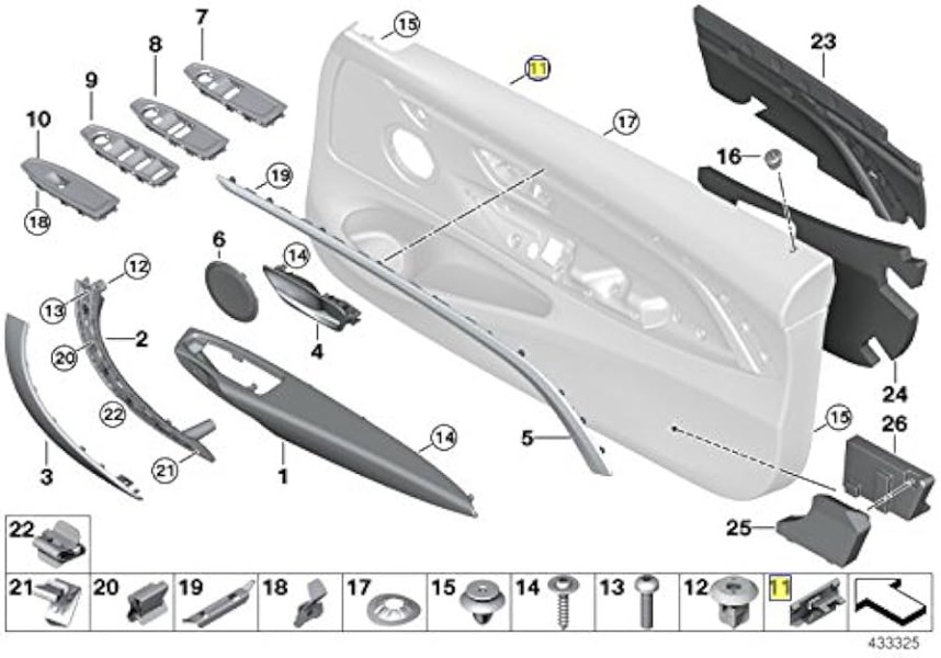 51418240509 BMW Кронштейн крепления накладки дверной панели, 2020 - 3