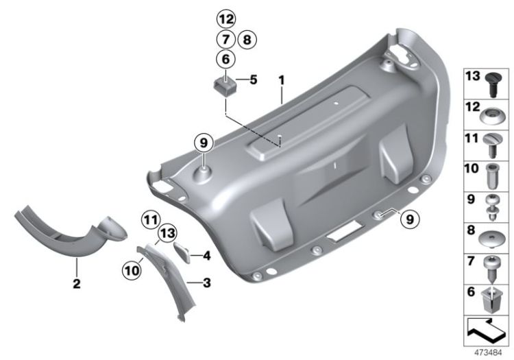 51497296103 BMW Накладка на левое крыло салона 3-4 серии F30 F32 F80 F82 2013-2017, 2020 - 3