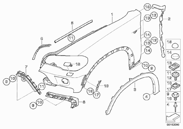 51657199142 BMW X5 крышка форсунки омывателя фары переднего бампера, 2016 - 3