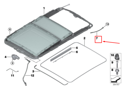 54107309416 BMW X5 Задний водоотводной шланг на крыше F15 F85, 2020 - 3