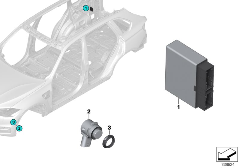 66336874746 BMW X3 X4 X5 X6 Модуль управления системой помощи при парковке для F15 F85, 2018 - 4