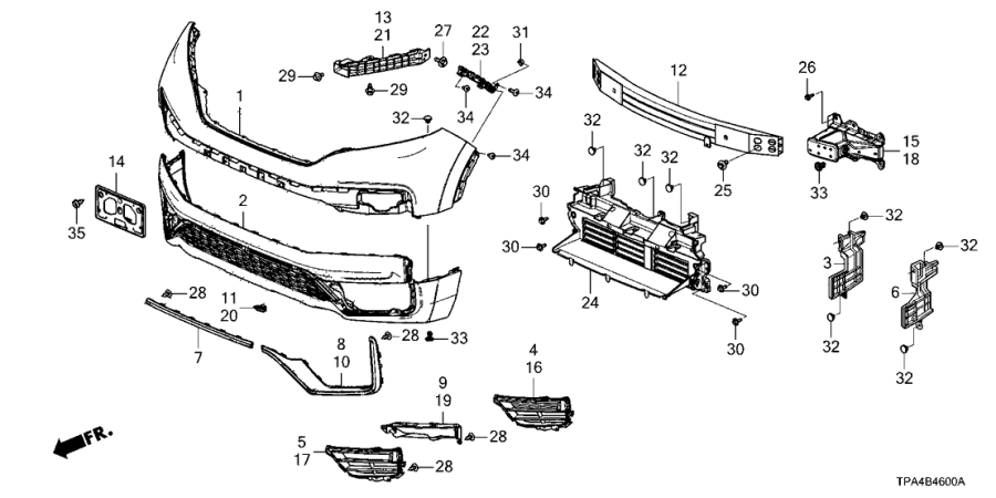 71156TPGA6 Honda Crv решетку бампера, 2021 - 4